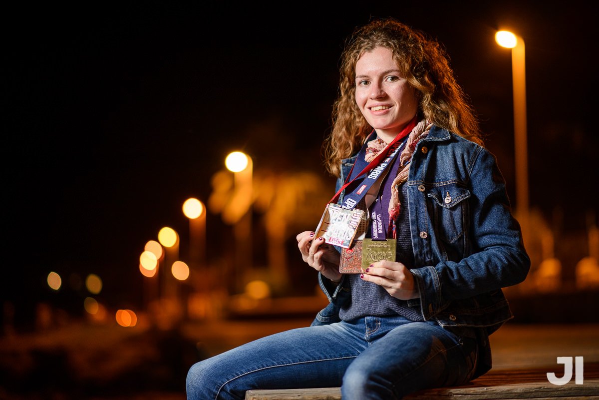 Cristina Ferrer en Ibiza con sus medallas